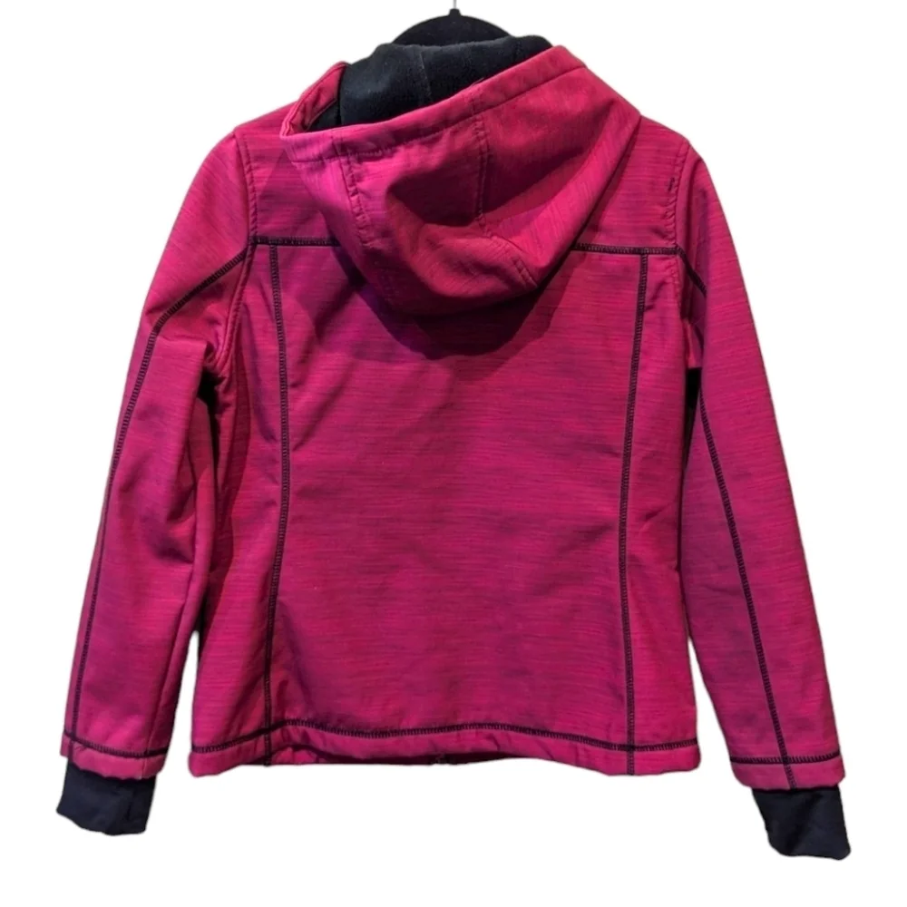 Snozu Bright Pink Full Zip Hooded Fleece Lined Coat (10-12)